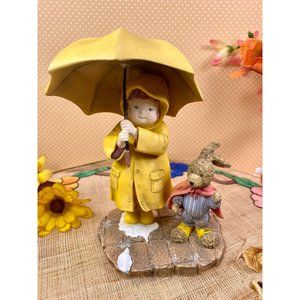 Special Friends "Sarah and Chester" Waiting in the rain #16, 1998, handpainted,